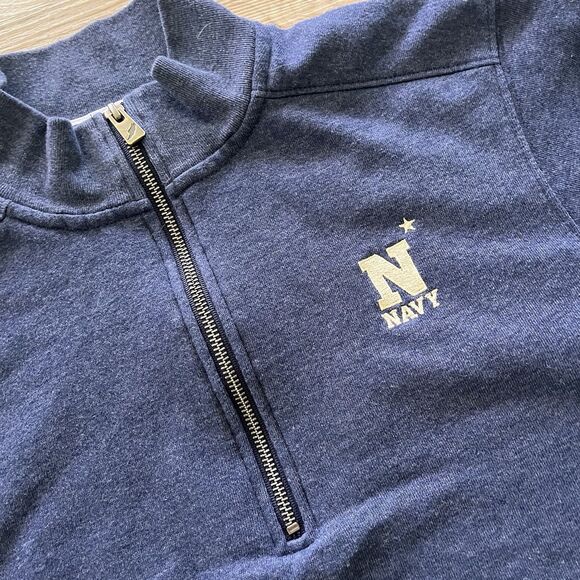 THE LEAGUE Size S US Naval Academy Men's Blue Quarter Zip Sweatshirt Embroidered - Picture 3 of 5